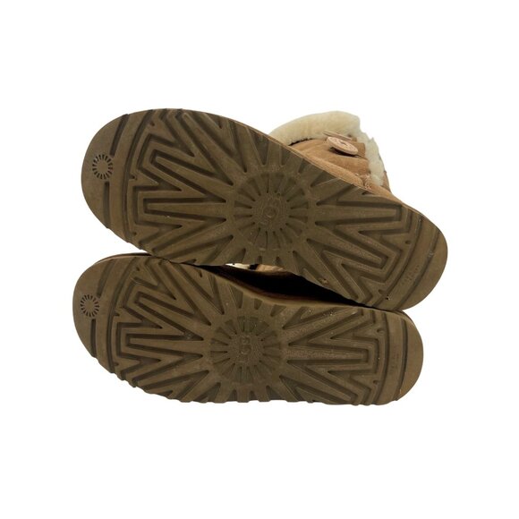 UGG Bailey Button Triplet 1873 Chestnut Sheepskin Tall Boots | Casual Winter 7 - Picture 8 of 16